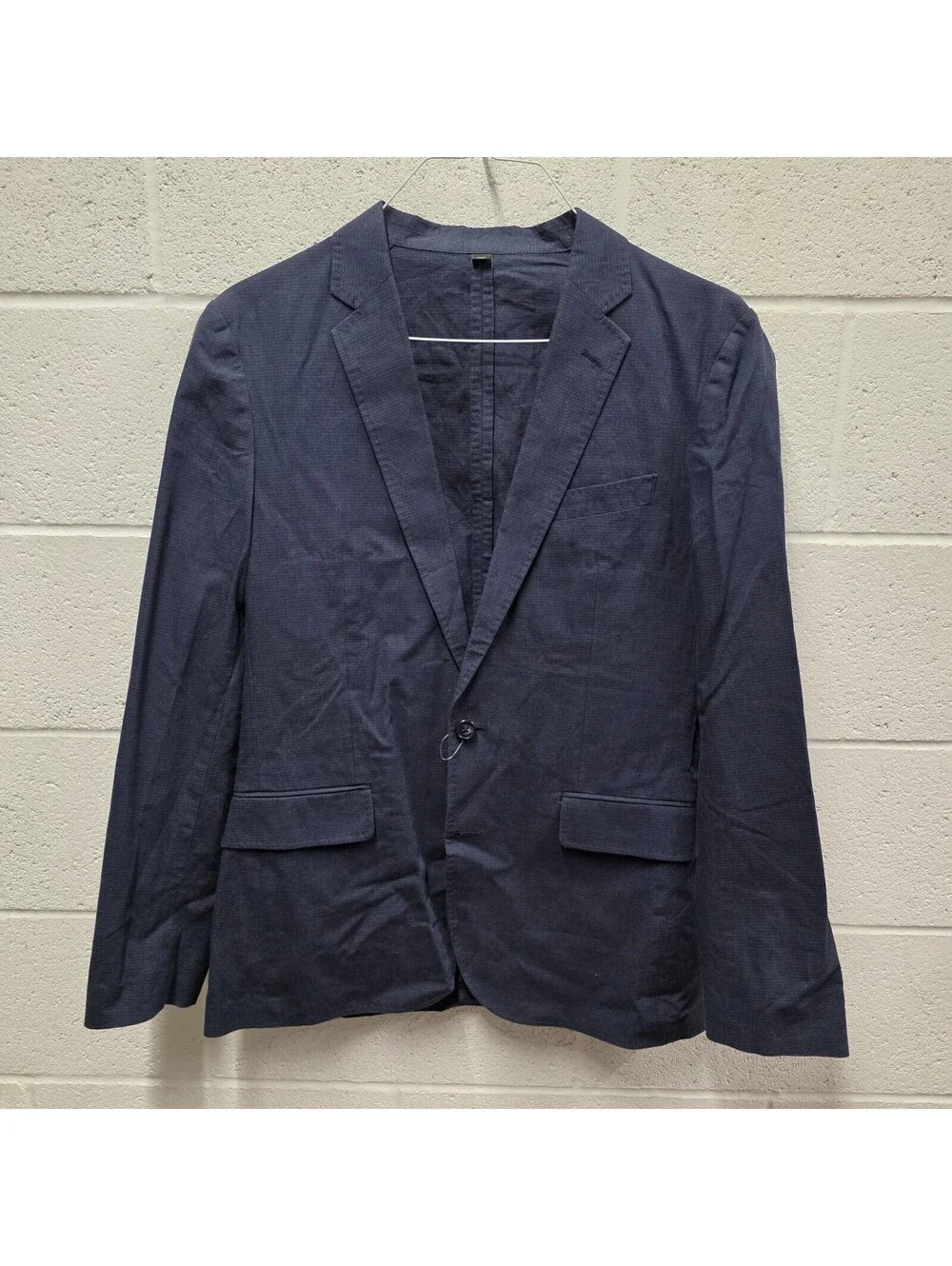 J.Crew Ludlow Somelos Chambray Blazer Jacket Cotton Linen Blend 38R Men's Blue